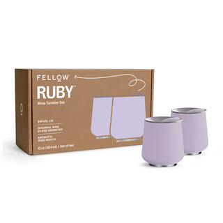 FELLOW Ruby洛比雙層真空陶瓷隨行杯禮盒組, 紫色, 355ml, 1組