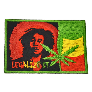 A-ONE 匯旺 牙買加legalize it地標造型刺繡 DIY國旗徽章 8x5cm, 紅色 + 綠色 + 黃色, 1件