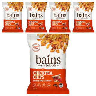 bains wholefoods 鷹嘴豆零食脆片 非油炸食品 無麩質, 100g, 5包