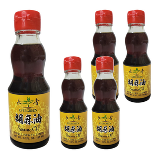 EVERGREEN 長青 胡麻油 台灣製造, 185ml, 5瓶