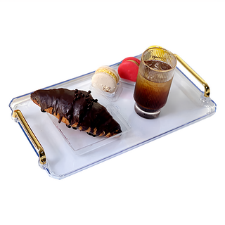 Homevanesse 摩登長方形托盤, 透明, 大 41.5*22*4cm, 1個