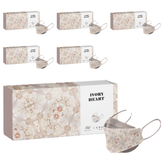 CHACER 佳和口罩 成人4D立體醫用口罩, 象牙之心, 5片, 6盒