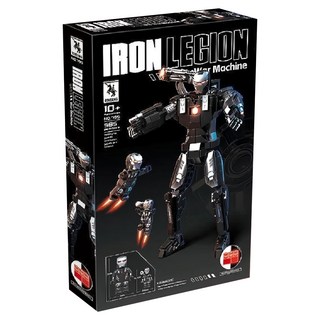 人仔馬 超級英雄黑機甲, IRON LEGION戰爭機器人, RZ795, 585顆粒, 10+年齡, RZ798, 1個