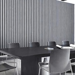 WA. WALL ART 仿真格柵木紋自黏防水壁紙, 灰色