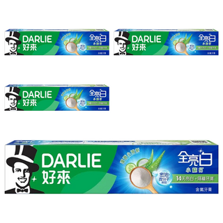 DARLIE 好來 全亮白 密泡小蘇打牙膏 蘆薈小清新 細緻綿密泡沫, 140g, 4條