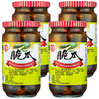 金蘭脆瓜, 嚴選新鮮花瓜, 無添加防腐劑、色素、味精, 396g, 4罐