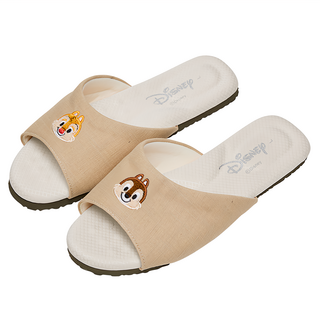 CHIP 'N' DALE 奇奇蒂蒂 成人 DN電繡室內拖鞋 - 網布 橡膠發泡 台灣製, 27cm, 奶茶色