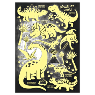 Unitek 夜光裝飾貼紙 兒童房裝飾 恐龍大探險, 恐龍大探險 夜光, 1張