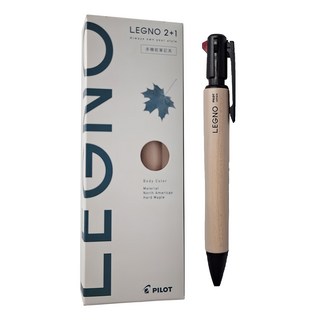 PILOT 百樂 LEGNO 2+1按鍵式多功能筆，北美硬楓木材質, 灰色, 1支