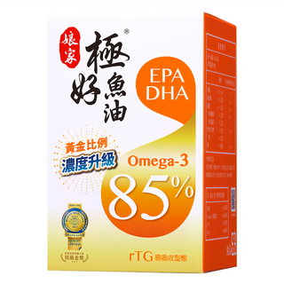 娘家 極好85%魚油軟膠囊 60顆/盒 rTG型 高吸收 EPA DHA Omega-3, 0.85g, 1盒
