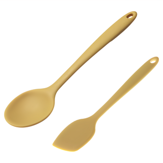 bornhardt 鉑金矽膠一體成型萬用組 耐熱-40~250°C 韓國產 湯匙 + 抹刀, 湯匙 +  抹刀, 芥末黃, 1組