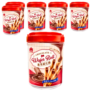 義美 威化捲輕巧桶 巧克力, 318g, 6桶