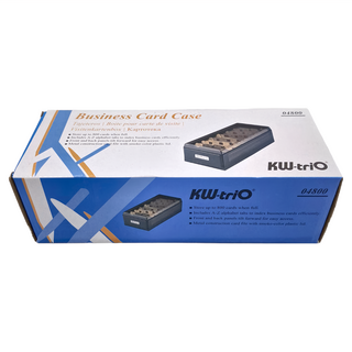 KW-triO 堡勝企業 名片盒, 可容納800張名片, 冷軋鋼板PS塑膠材質, 26 x 10 x 8cm, 棕色