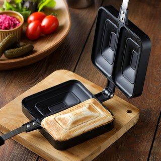 下村企販 直火式壓邊吐司烤盤 烤面尺寸13.3x11.7cm, 14 x 4 x 35.5cm, 1個