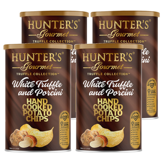 HUNTER'S gourmet 白松露+牛肝菌味 手工洋芋片, 150g, 4罐