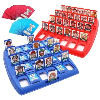 葉子小舖 益智桌遊 猜猜我是誰 塑料/紙板材質 遊戲盤 2人遊戲 聚會親子互動益智玩具, 紅色 + 藍色, 1盒