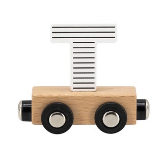 TRYCO 字母火車玩具 3歲以上適用 山毛櫸木材質, T, 10.8 x 3 x 2.5cm, 1個