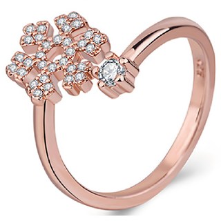 Sayaka 紗彌佳 雪舞紛飛鑲鑽雪花造型銀戒指 可調式戒圍