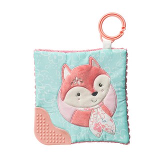 mary meyer 蜜兒 沙沙紙系列 多功能固齒/標籤動物/玩偶 安撫玩具, 甜心小狐狸 粉色 + 綠色, 1個