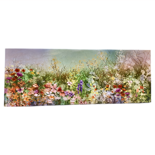 24mama 掛畫 單聯式無框畫, 油畫布, 美背實木框, 80 x 30cm, 抽象花卉植物