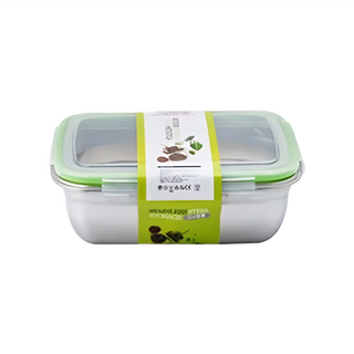 304不鏽鋼長方形保鮮盒, 550ml, 1個