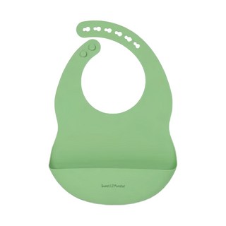 Sweet Lil' Monster 怪獸寶貝 矽膠防水圍兜, 馬卡龍綠, 1入, 1件