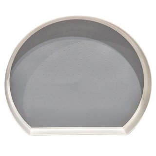 SHIMOYAMA 半圓可旋轉託盤, 白色, 1個