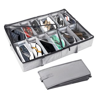 AHOYE 牛津布床底收納鞋盒 12格, 80x60x15cm, p01_05243131, 1個