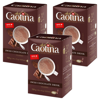 Caotina 可提娜 頂級瑞士巧克力粉 原味 150g, 15g, 10包, 3盒