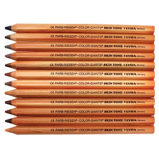LYRA 世界膚色專用色鉛筆 12色, 原木六角形包覆, 防滑且耐用, 來自永續森林木材, 堅固設計不易斷裂, 1組