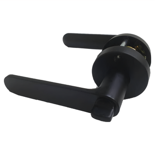 水平門鎖/房門鎖 直把手, 黑色, 有鑰匙, 效期可用, 1組