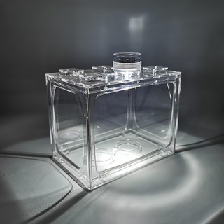 LED七彩積木可堆疊小魚缸, 透明色, 1個