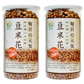 Global Garden 盛花園 豆米花 紅麴納豆, 百分百紅麴加黃金豆穀物發酵, 低溫真空烘培, 口感香脆微鹹, 非基因食品不含動物性脂肪, 330g, 2罐