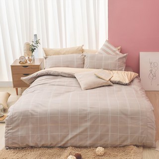 戀家小舖 40支精梳棉雙人被套 - 台灣製造, 加倍柔軟, 簡約大氣格紋, 1件