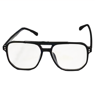 ALEGANT 復古時尚雙樑設計飛官款眼鏡，輕量TR90光學框 UV400防護, 宙空黑, 140 x 141 x 52mm