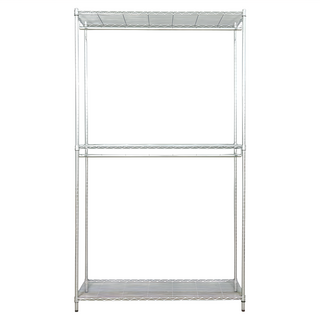 dayneeds 日需百備 荷重型 鎖管 三層雙桿衣櫥, 電鍍銀