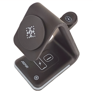 ASPOR USBType-C 四合一磁吸無線充電座, 15W, 手機錶耳機同時充, 三段氛圍燈設計, 顏色隨機, 1個