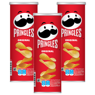PRINGLES 品客 原味 全面升級 口感香酥脆 厚實馬鈴薯片, 102g, 3罐