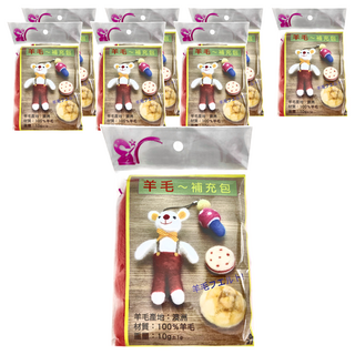 台灣敏愛 羊毛氈補充包 Set 100% 羊毛 澳洲產地, 蜜桃色, 8包