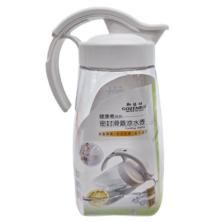 GOZENBO 御膳坊 健康煮系列 密封滑蓋涼水壺, 灰色 + 透明色, 1.8L, 1個