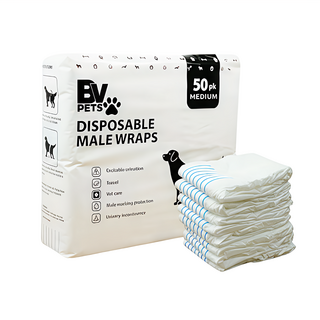 BV PETS 寵物生活家 寵物禮貌帶 白色 50片 中型(M) 公狗專用 防亂尿, 1包