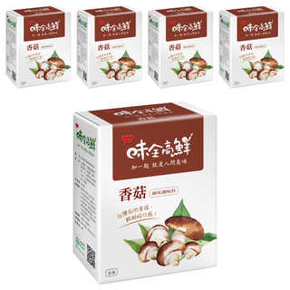 味全 高鮮香菇調味料，台灣在地香菇，無添加防腐劑，人工色素, 320g, 5盒