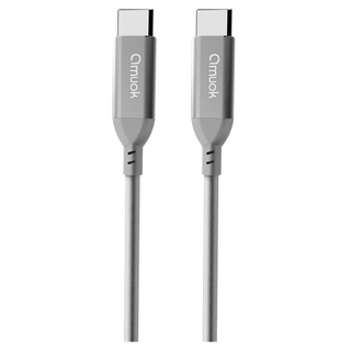 amuok 艾默克 卓效雙Type-C充電線，60W，0.5M，PD快充技術，3A大電流，耐用編織線, 白色, 1條