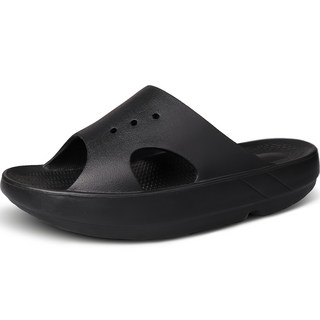 SUPERCOMET 男女通用 無重力 柔軟 恢復緩震拖鞋 ss858, 黑色的, 250