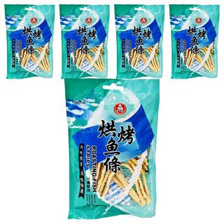 長松食品 烘烤魚條, 台灣製造, 鮮味獨享, 風味特濃, 30g, 5包