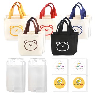 彩色動物環保袋幼兒園生日禮物 + 盒子 + 2款貼紙套組, 1組, 混色