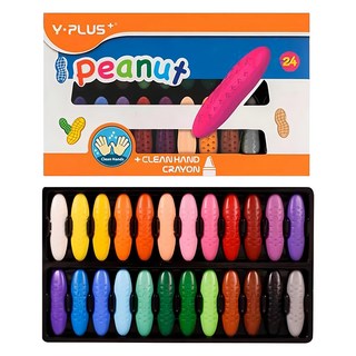Y-PLUS 兒童花生蠟筆, 1盒, 24色