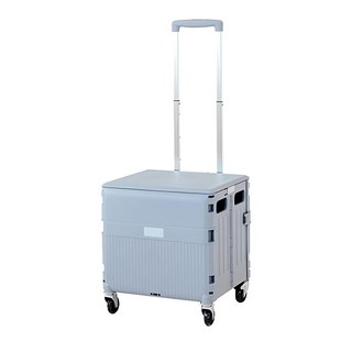 Cubien 滑蓋美型購物車 小款 45L 靜音滾輪 5秒折疊 輕量設計 堅固耐用, 霧藍, 1個