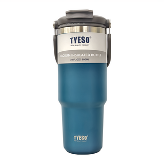 TYESO 泰碩 手提304不銹鋼水杯, 深湖藍, 900ml, 1個