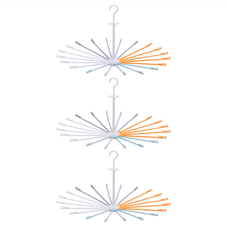 KOKUBO 小久保 傘狀衣物收納架 kl126 3入, 彩色